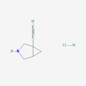 molecular formula C7H10ClN B13014949 1-Ethynyl-3-azabicyclo[3.1.0]hexane hydrochloride CAS No. 2227206-44-0