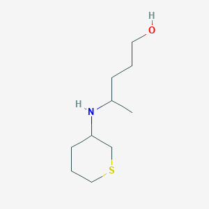 molecular formula C10H21NOS B13015007 4-((Tetrahydro-2H-thiopyran-3-yl)amino)pentan-1-ol 