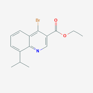 molecular formula C15H16BrNO2 B13015031 Ethyl 4-bromo-8-isopropylquinoline-3-carboxylate 