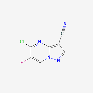 molecular formula C7H2ClFN4 B13015097 5-Chloro-6-fluoropyrazolo[1,5-a]pyrimidine-3-carbonitrile 