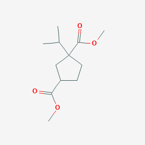 molecular formula C12H20O4 B13015107 Dimethyl 1-isopropylcyclopentane-1,3-dicarboxylate 