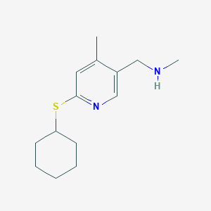 molecular formula C14H22N2S B13015189 1-(6-(Cyclohexylthio)-4-methylpyridin-3-yl)-N-methylmethanamine 