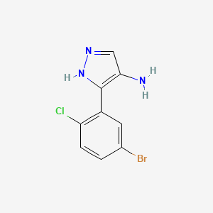 molecular formula C9H7BrClN3 B13015190 3-(5-Bromo-2-chlorophenyl)-1H-pyrazol-4-amine 