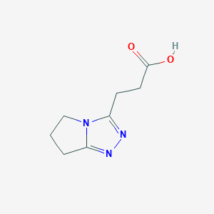 molecular formula C8H11N3O2 B13015215 3-(6,7-dihydro-5H-pyrrolo[2,1-c][1,2,4]triazol-3-yl)propanoic acid 