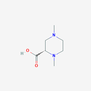 molecular formula C7H14N2O2 B13015229 (S)-1,4-Dimethylpiperazine-2-carboxylicacid 