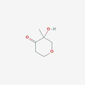 molecular formula C6H10O3 B13015249 3-Hydroxy-3-methyloxan-4-one 