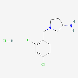 molecular formula C11H15Cl3N2 B13015255 (S)-1-(2,4-Dichlorobenzyl)pyrrolidin-3-aminehydrochloride 