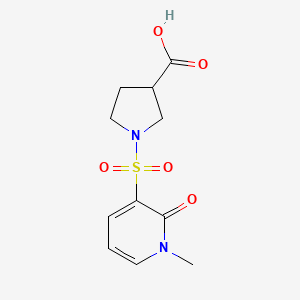 molecular formula C11H14N2O5S B13015272 1-((1-Methyl-2-oxo-1,2-dihydropyridin-3-yl)sulfonyl)pyrrolidine-3-carboxylic acid 