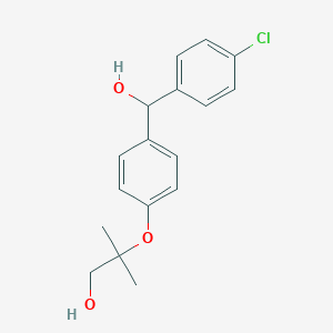 molecular formula C17H19ClO3 B13015302 2-(4-((4-Chlorophenyl)(hydroxy)methyl)phenoxy)-2-methylpropan-1-ol 