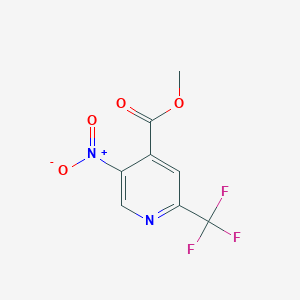 molecular formula C8H5F3N2O4 B13015324 Methyl 5-nitro-2-(trifluoromethyl)isonicotinate 