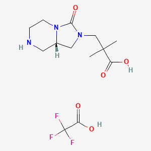 3-[(8aS)-3-oxo-1,5,6,7,8,8a-hexahydroimidazo[1,5-a]pyrazin-2-yl]-2,2-dimethylpropanoic acid;2,2,2-trifluoroacetic acid