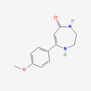 molecular formula C12H14N2O2 B13015365 7-(4-Methoxyphenyl)-3,4-dihydro-1H-1,4-diazepin-5(2H)-one 