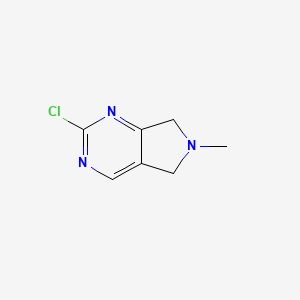 molecular formula C7H8ClN3 B13015409 2-Chloro-6-methyl-6,7-dihydro-5H-pyrrolo[3,4-d]pyrimidine 