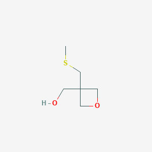 molecular formula C6H12O2S B13015415 {3-[(Methylsulfanyl)methyl]oxetan-3-yl}methanol 