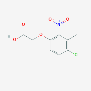 molecular formula C10H10ClNO5 B13015422 2-(4-Chloro-3,5-dimethyl-2-nitrophenoxy)acetic acid 