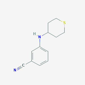 molecular formula C12H14N2S B13015429 3-((Tetrahydro-2H-thiopyran-4-yl)amino)benzonitrile 