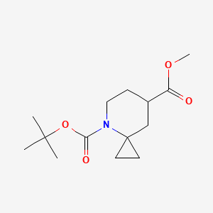 molecular formula C14H23NO4 B13015435 Methyl N-boc-4-azaspiro[2.5]octane-7-carboxylate 