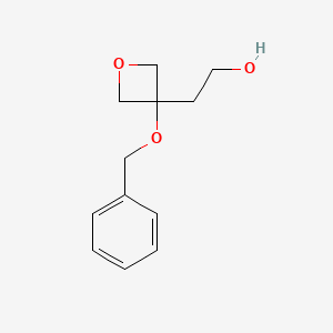 molecular formula C12H16O3 B13015458 2-[3-(Benzyloxy)oxetan-3-yl]ethan-1-ol 