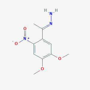 molecular formula C10H13N3O4 B13015462 (1-(4,5-Dimethoxy-2-nitrophenyl)ethylidene)hydrazine 