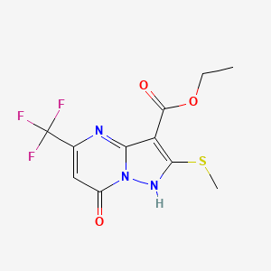 Ethyl 2-(methylthio)-7-oxo-5-(trifluoromethyl)-4,7-dihydropyrazolo[1,5-a]pyrimidine-3-carboxylate