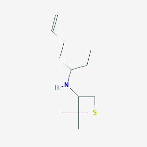 molecular formula C12H23NS B13015481 N-(Hept-6-en-3-yl)-2,2-dimethylthietan-3-amine 