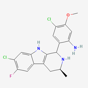 4-Chloro-2-((3S)-7-chloro-6-fluoro-3-methyl-2,3,4,9-tetrahydro-1H-pyrido[3,4-b]indol-1-yl)-5-methoxyaniline