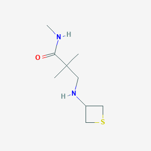 molecular formula C9H18N2OS B13015503 N,2,2-Trimethyl-3-(thietan-3-ylamino)propanamide 