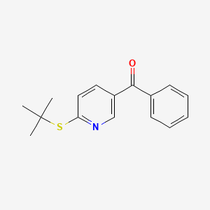 molecular formula C16H17NOS B13015622 (6-(tert-Butylthio)pyridin-3-yl)(phenyl)methanone 