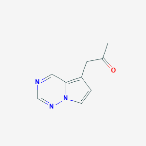 molecular formula C9H9N3O B13015643 1-(Pyrrolo[2,1-f][1,2,4]triazin-5-yl)propan-2-one 