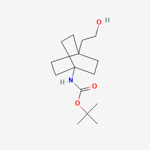 molecular formula C15H27NO3 B13015679 [4-(2-Hydroxy-ethyl)-bicyclo[2.2.2]oct-1-yl]-carbamic acid tert-butyl ester 