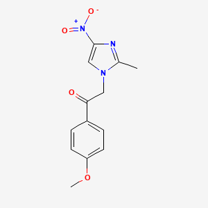 molecular formula C13H13N3O4 B1301568 1-(4-methoxyphenyl)-2-(2-methyl-4-nitro-1H-imidazol-1-yl)ethan-1-one CAS No. 300395-93-1