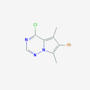 molecular formula C8H7BrClN3 B13015754 6-Bromo-4-chloro-5,7-dimethylpyrrolo[2,1-f][1,2,4]triazine 