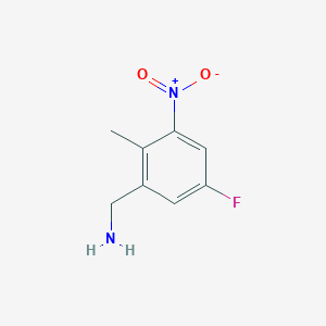 molecular formula C8H9FN2O2 B13015757 (5-Fluoro-2-methyl-3-nitrophenyl)methanamine 