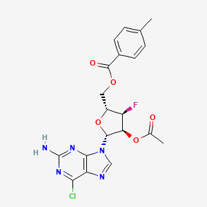 [(2R,3R,4S,5R)-4-acetyloxy-5-(2-amino-6-chloropurin-9-yl)-3-fluorooxolan-2-yl]methyl 4-methylbenzoate