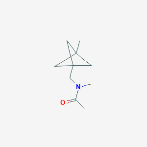 molecular formula C10H17NO B13015783 N-methyl-N-({3-methylbicyclo[1.1.1]pentan-1-yl}methyl)acetamide 