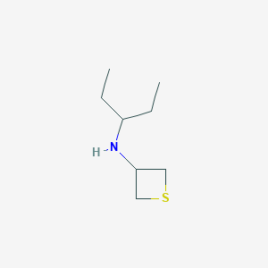 molecular formula C8H17NS B13015787 N-(Pentan-3-yl)thietan-3-amine 