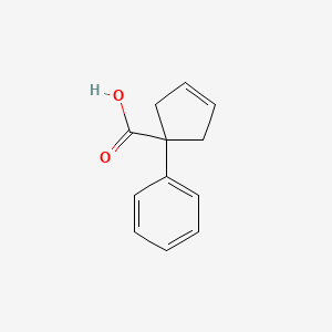 molecular formula C12H12O2 B13015814 1-Phenylcyclopent-3-enecarboxylic acid 