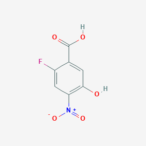 molecular formula C7H4FNO5 B13015856 2-Fluoro-5-hydroxy-4-nitrobenzoic acid 