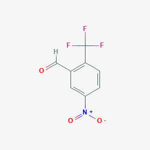 molecular formula C8H4F3NO3 B13015893 5-Nitro-2-(trifluoromethyl)benzaldehyde 