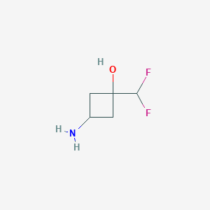 molecular formula C5H9F2NO B13015910 3-Amino-1-(difluoromethyl)cyclobutan-1-ol CAS No. 1423034-51-8