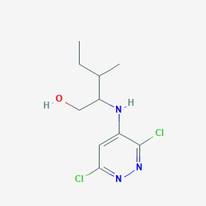 molecular formula C10H15Cl2N3O B13015947 2-((3,6-Dichloropyridazin-4-yl)amino)-3-methylpentan-1-ol 