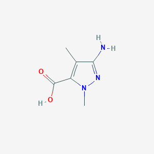 molecular formula C6H9N3O2 B13015976 3-Amino-1,4-dimethyl-1H-pyrazole-5-carboxylic acid 