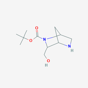 molecular formula C11H20N2O3 B13015978 Tert-butyl3-(hydroxymethyl)-2,5-diazabicyclo[2.2.1]heptane-2-carboxylate 