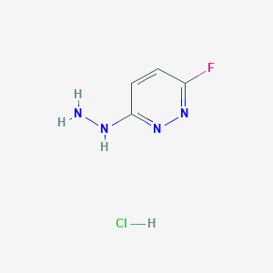 molecular formula C4H6ClFN4 B13016004 3-Fluoro-6-hydrazinylpyridazine hydrochloride 