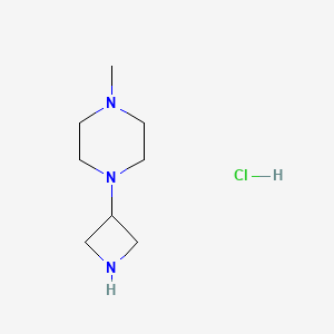 molecular formula C8H18ClN3 B13016008 1-(Azetidin-3-yl)-4-methylpiperazine hydrochloride CAS No. 1190322-64-5