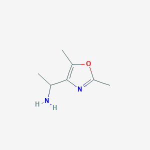 molecular formula C7H12N2O B13016033 1-(2,5-Dimethyloxazol-4-yl)ethanamine 