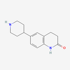 molecular formula C14H18N2O B13016047 6-(piperidin-4-yl)-3,4-dihydroquinolin-2(1H)-one 