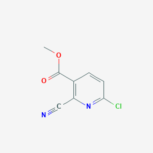 molecular formula C8H5ClN2O2 B13016082 Methyl 6-chloro-2-cyanonicotinate 