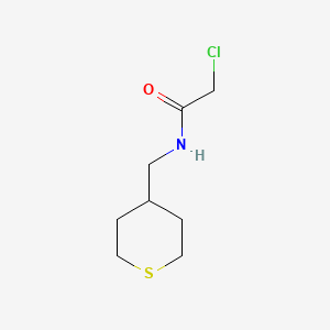 molecular formula C8H14ClNOS B13016094 2-chloro-N-(thian-4-ylmethyl)acetamide 