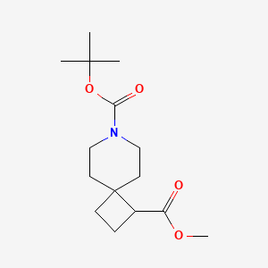 molecular formula C15H25NO4 B13016156 7-(tert-Butyl)1-methyl7-azaspiro[3.5]nonane-1,7-dicarboxylate 